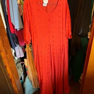 Roaman's Vibrant Red Maxi Dress